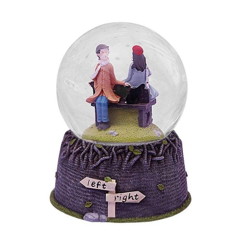 Music-Box Crystal-Ball Cute Couple With Lights Crystal Ball Music Box Creative Crafts Gift