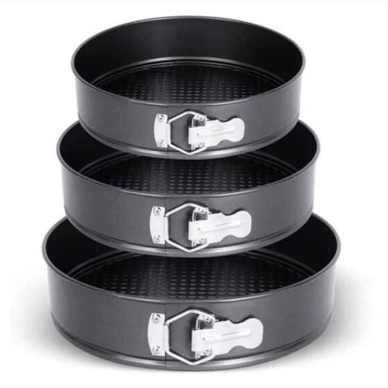 3 Pcs Round Non Stick Spring Form Cake Mold Baking Pan