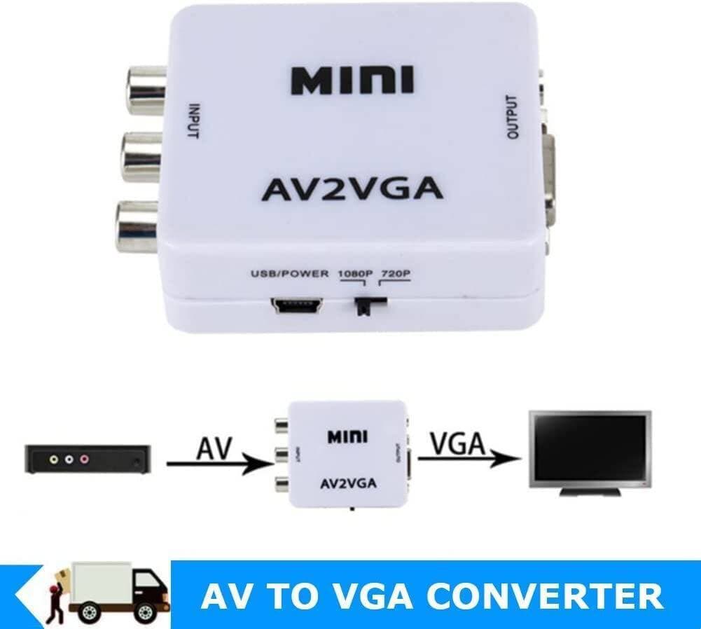 Mini Vga To Video Converter Composite Av To VGA Adapter
