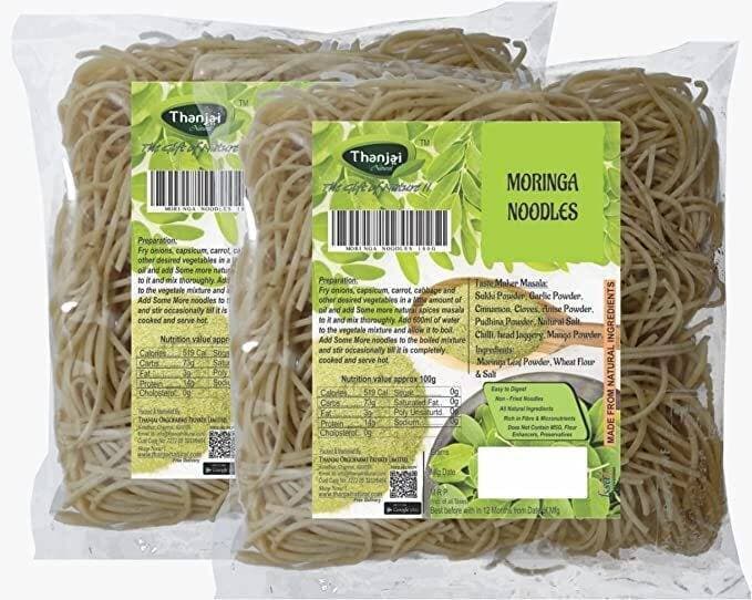 Thanjai Natural Moringa Noodles 180 Grams X 2 (360 Grams) Of Homemade Natural Noodles (No Preservatives, No Chemicals, No Artificial Extract)