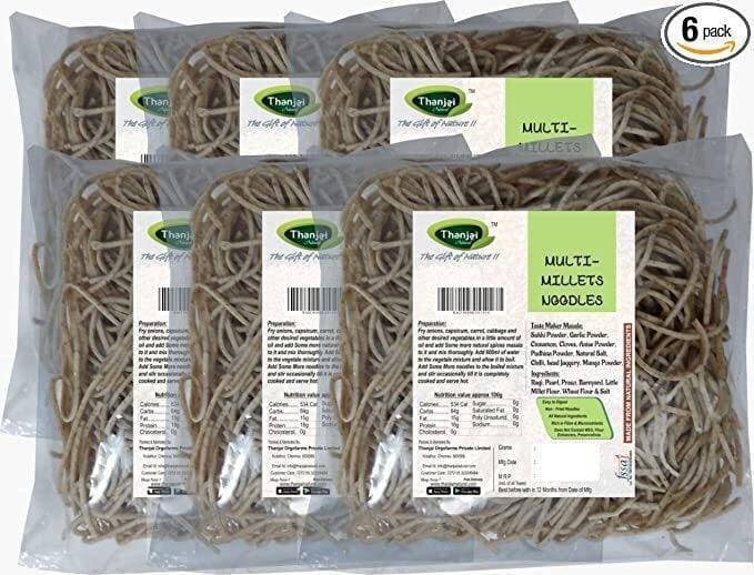 Thanjai Natural Multi Millet Noodles 180 Grams X 6 (1080 Grams) Of Homemade Natural Millet Noodles( No Preservatives, No Chemicals, No Artificial Extract)