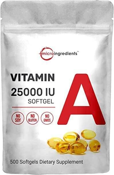 Maximum Strength Vitamin A 25000 Iu, 500 Softgels (18 Months Supply) With Virgin Sunflower Seed Oil For Better Absorption, Supports Healthy Vision, Growth & Reproduction, Non-Gmo & Easy To Swallow