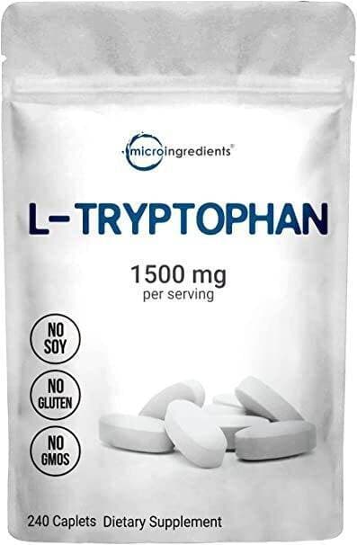 L-Tryptophan Supplement, Tryptophan Sleep Aid, 1500Mg Per Serving, 240 Caplets, Encourages Positive Mood And Supports Relaxation, Easy To Swallow