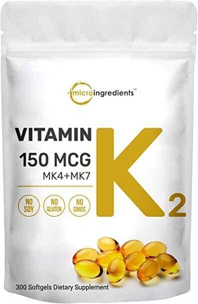 Full Spectrum Vitamin K2 Complex (Mk-4 + Mk-7 Formula With Virgin Sunflower Seed Oil), 150 Mcg, Vitamin K2 Liquid Soft-Gel 300 Counts, Immune Vitamins And Joint Health Supplement, Non-Gmo