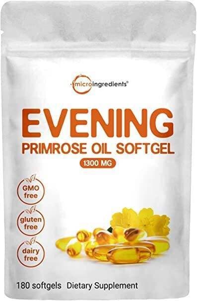 Evening Primrose Oil Softgels, 1300Mg Wtih 10% Active Gla, 180 Counts, Evening Primrose Cold Pressed Oil Supplement, Helping Maintain Healthy Skin, Prostaglandin Levels And Balance Immune Response