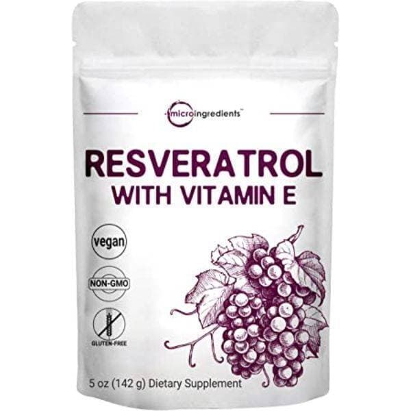 Pure Trans-Resveratrol Powder With Natural Vitamin E, 5 Ounce, 2 In 1 Formula, Micronized Powder For Better Absorption, Premium Resveratrol Supplement, Super Antioxidant, Vegan Friendly