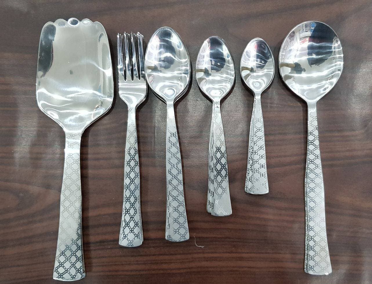 29Pcs Stainless Steel Spoons Forks Cutlery Set With Holder Stand Dotes