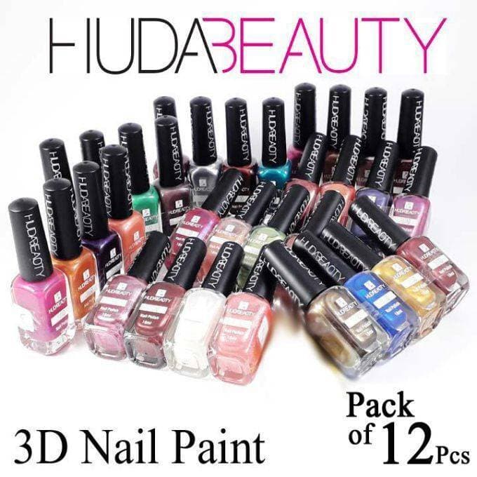 Huda Beauty - Pack of 12 3D Nail Paints Nail Polish
