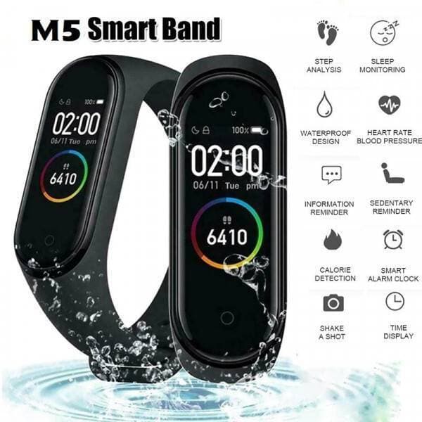 M5 Pro Waterproof Smart Sport Band Black Color