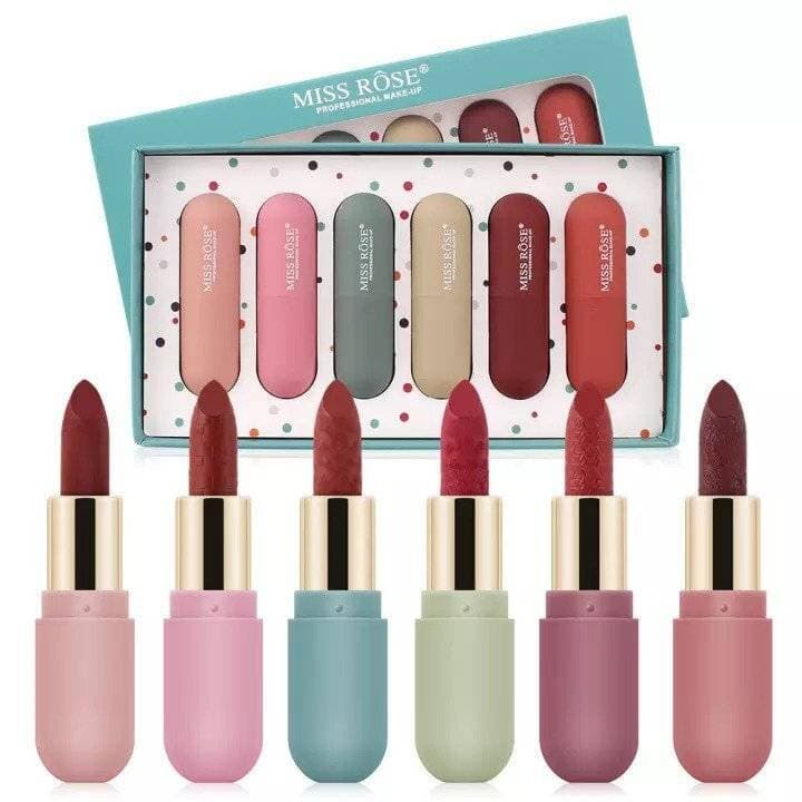 Miss Rose - Moisturizing Morandi Lipstick - Pack of 6