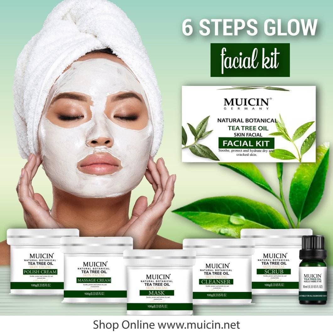Pack of 6 - MUICIN -Tea Tree Oil Skin Care Facial Kit