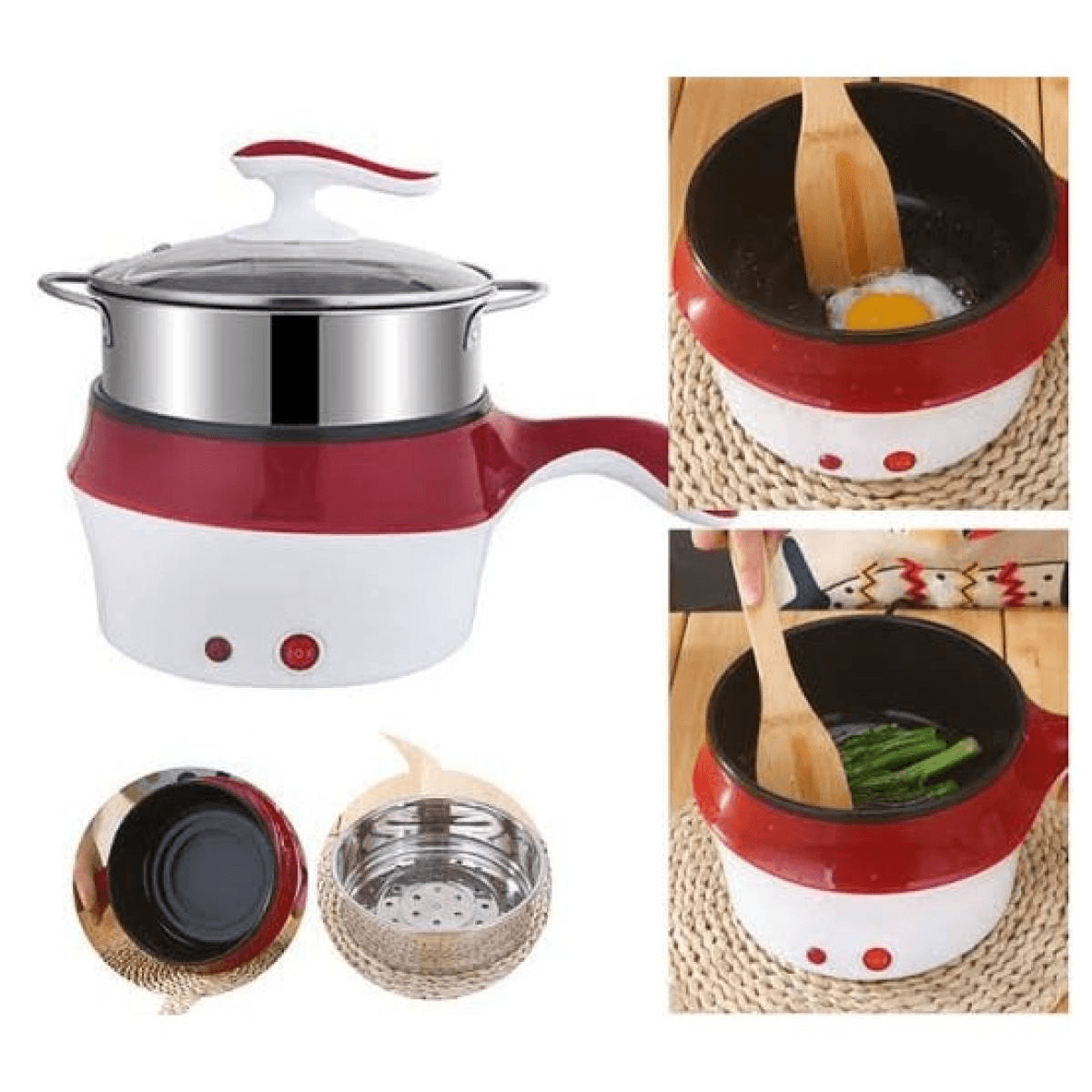 220V Multifunction Electric Mini Cooking Pot Non-Stick Coating Pot Electric Cookware
