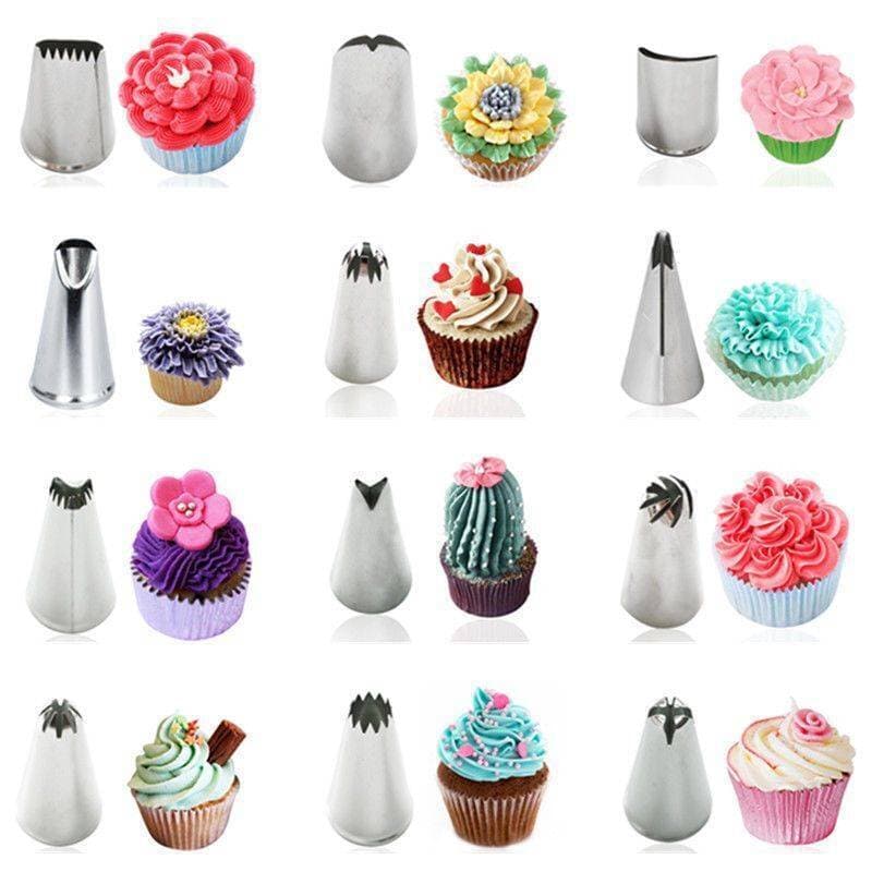 Popular  Stainless Steel Nozzle  Open Star Tip Pastry Cookies - 1 Set