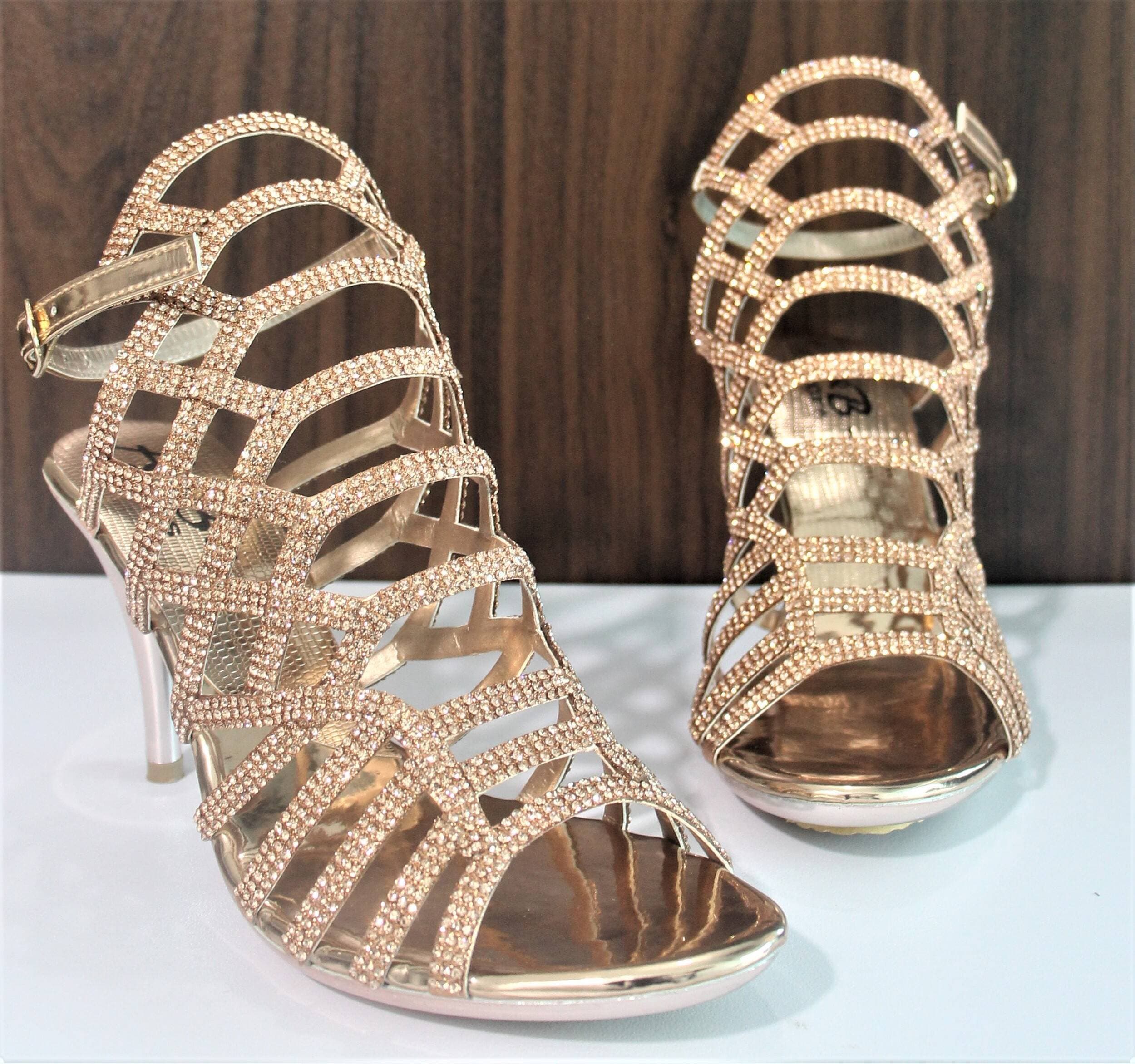 pearl shoes fancy Bridal pointed heel stylish Patten Rhinestones stripes tea-pink color for ladies