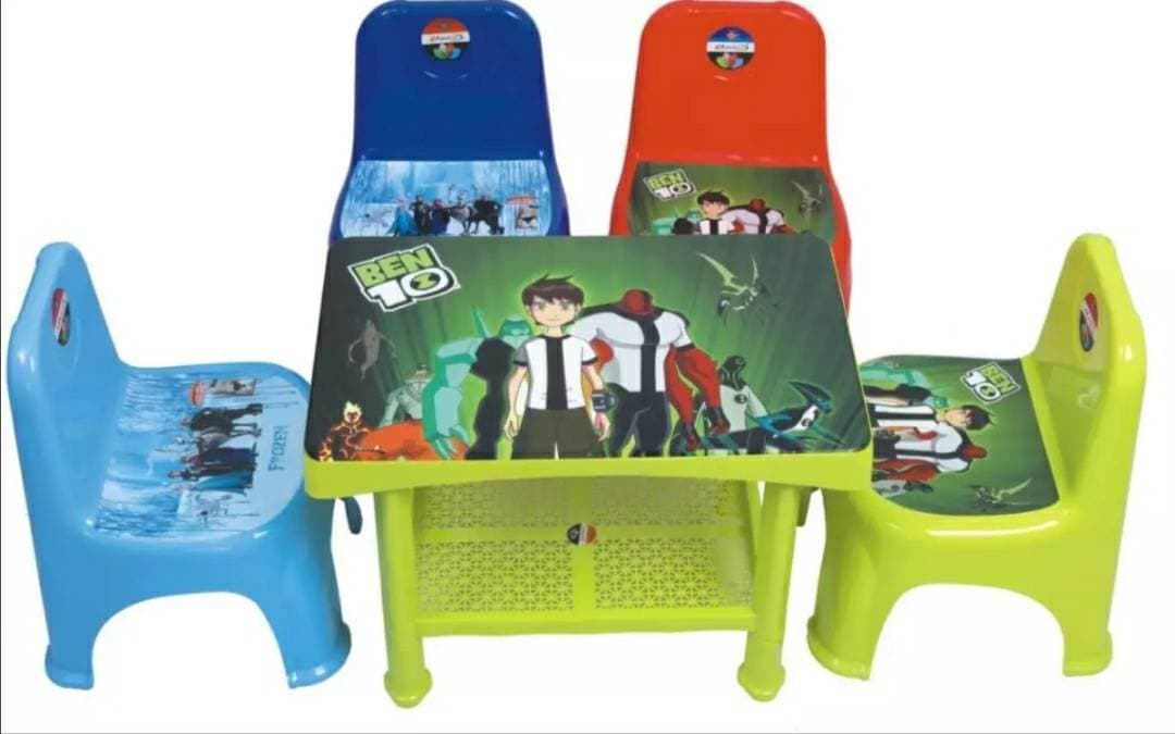 Cartoon Characters Baby Table And Chairs Set One Table And Two Chairs