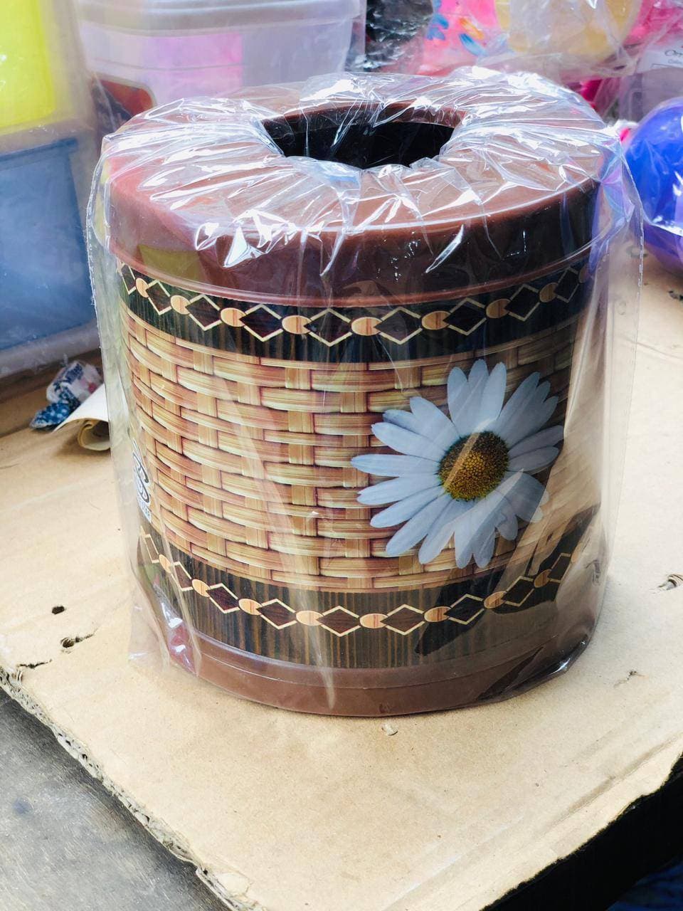 Flower Design Tissue Roll Box