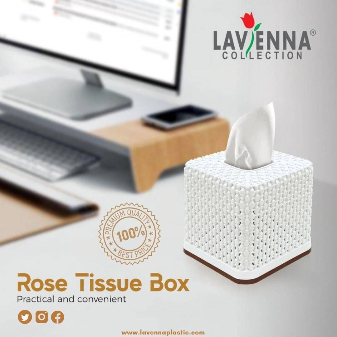 Rose Square Tissue Roll Box  - 1-Piece