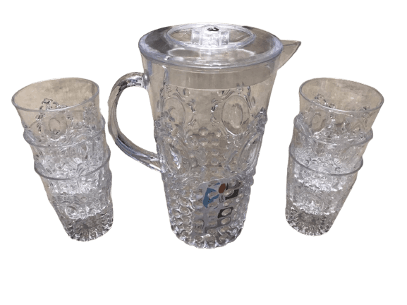 Crystal Water Jug And 3 Glasses - 1 Set