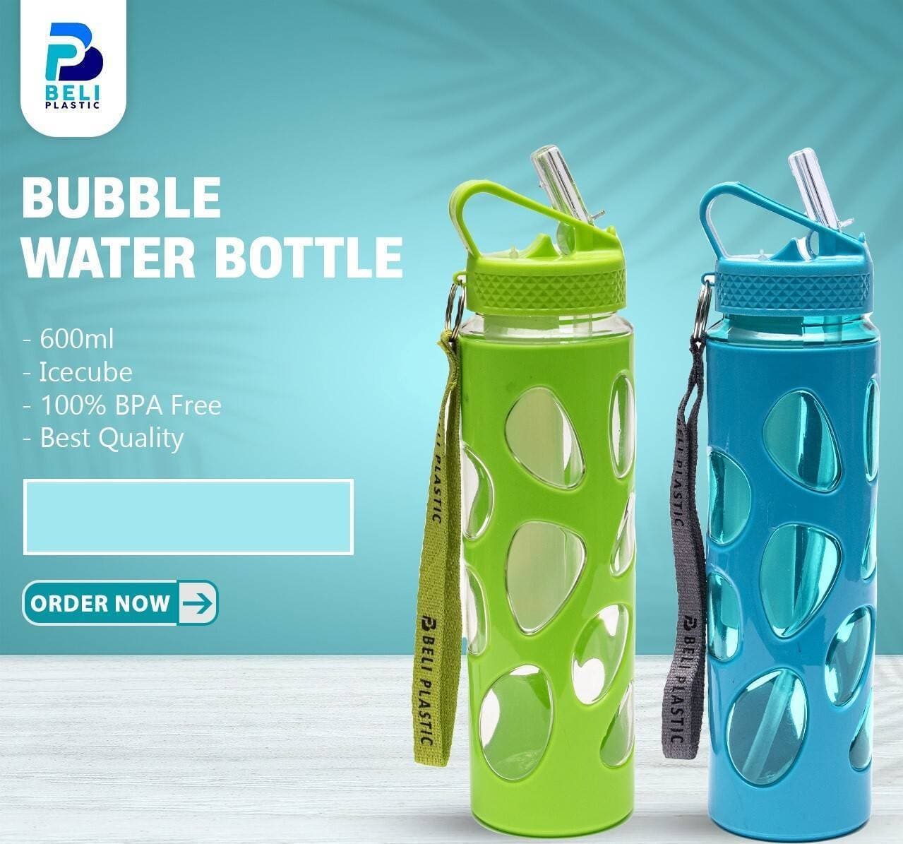 Bubble Cover Water Bottle 600 ML Sports Design - 1 Piece