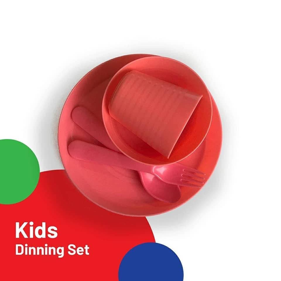 Pack Of 5 Colourful Kids Set Including Plate, Bowl, Glass, Spoon And Fork - 1-Set