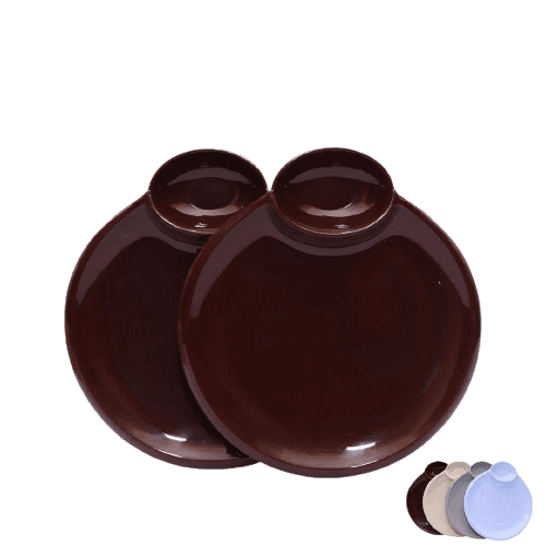 Pack Of 2 Round Snack Plate For Burger