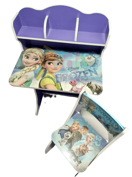 Kids Study Table and Chair Set - Frozen Purple