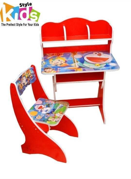 Kids Study Table and Chair Set - Doreamon Red