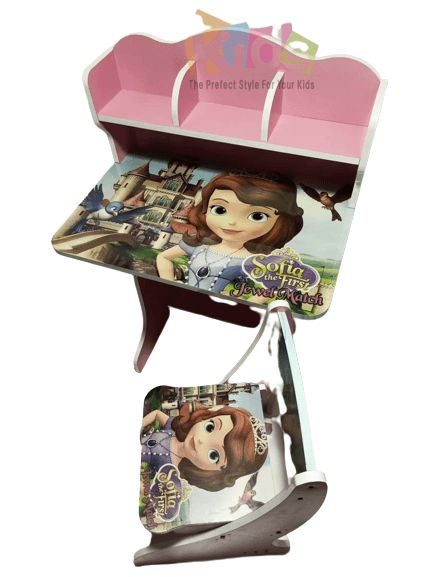 Kids Study Table and Chair Set - Frozen Pink