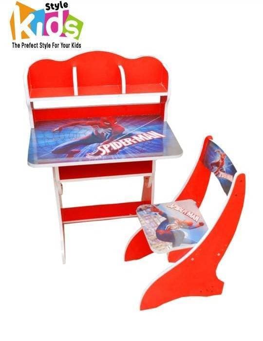 Kids Study Table and Chair Set - Spider Man Red