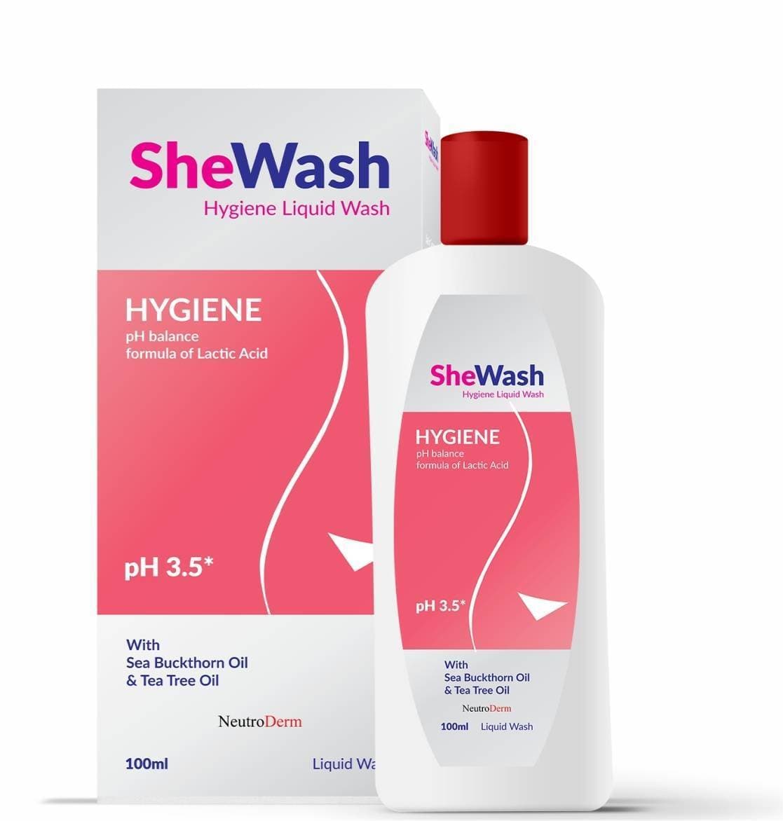 SheWash Hygiene Liquid Wash With Sea Backthon Oil & Tea Tree Oil - 100ML