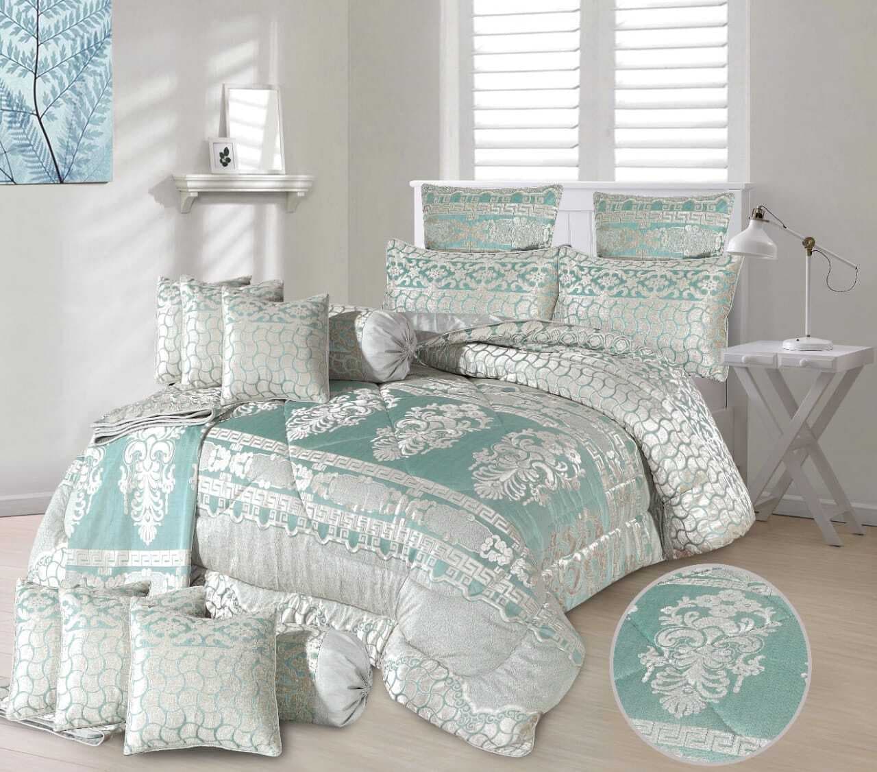 Marry Silver Plus Soft Plush Razai 14 PCS Set - Silver