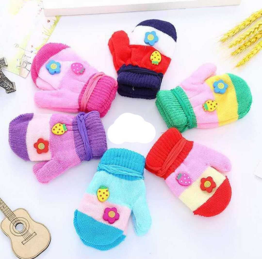 New Born Baby - Wool Mitten Glove - 1-Set