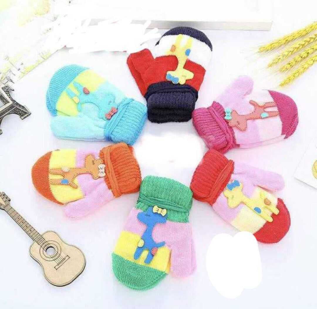 New Born Baby - Wool Mitten Gloves - 1-Pcs