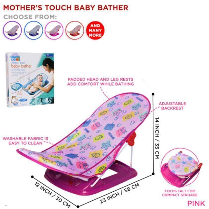 Bather With Head Rest Cushion Infant Folding Bath Seat - Pink