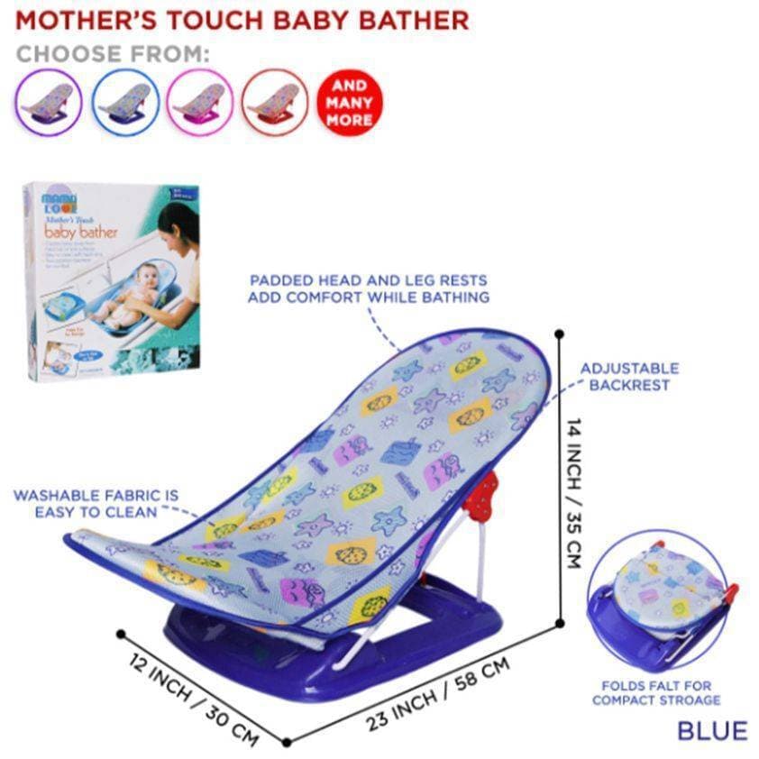 Bather With Head Rest Cushion Infant Folding Bath Seat - Blue
