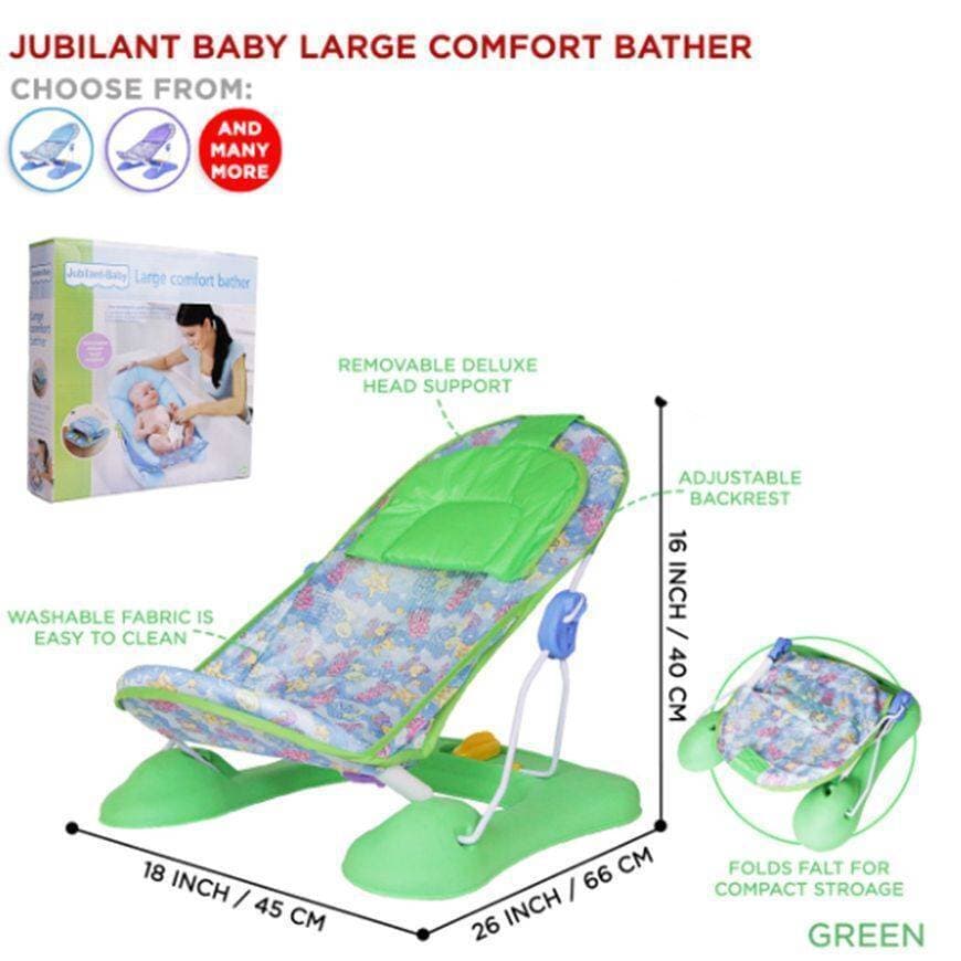 Bather With Head Rest Cushion Infant Folding Bath Seat - Green