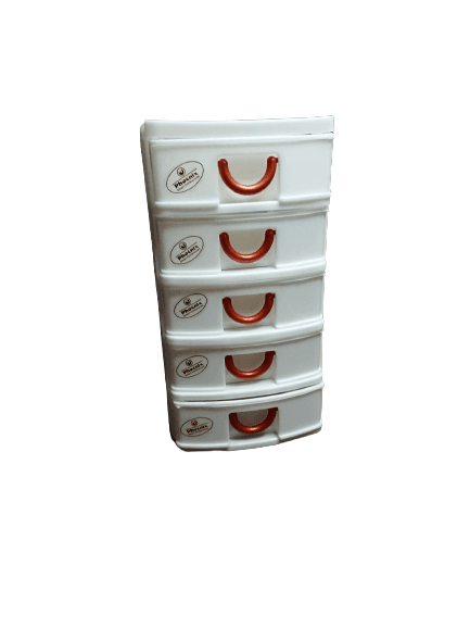 Mini Desktop Plastic Drawers Storage Draw Tower 5 - White