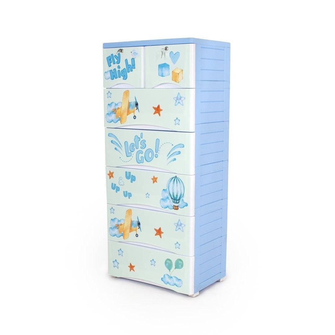 Kids Baby Almirah Cupboard Orchid Drawer - 5+2 Layer