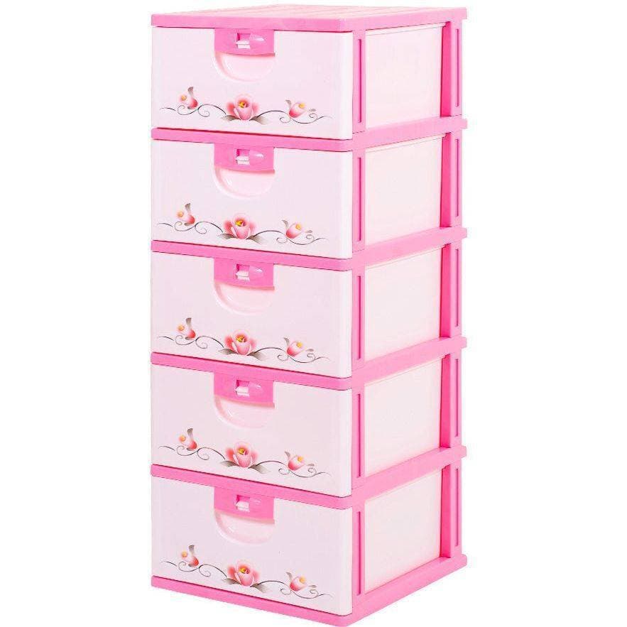 Kids Baby Cupboard Almirah Cabinet Box Storage Drawer - Pink