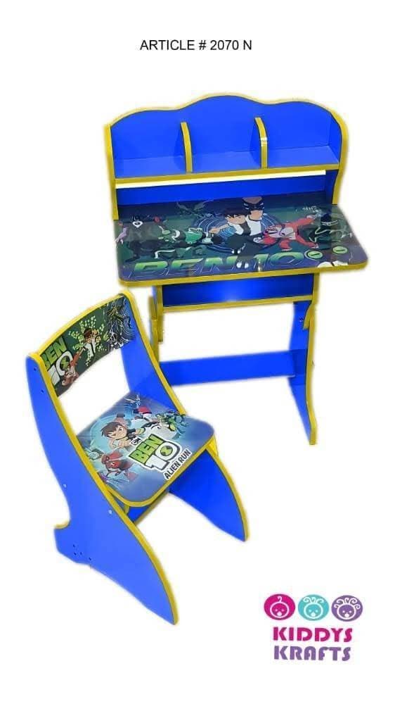 Kids Chair Table Wooden Design High Decorated Wood Study Table Chair - 2070N