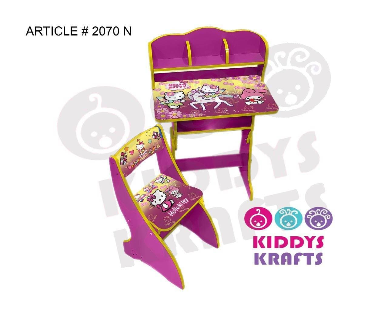 Kids Study Table And Chair - Hello Kitte