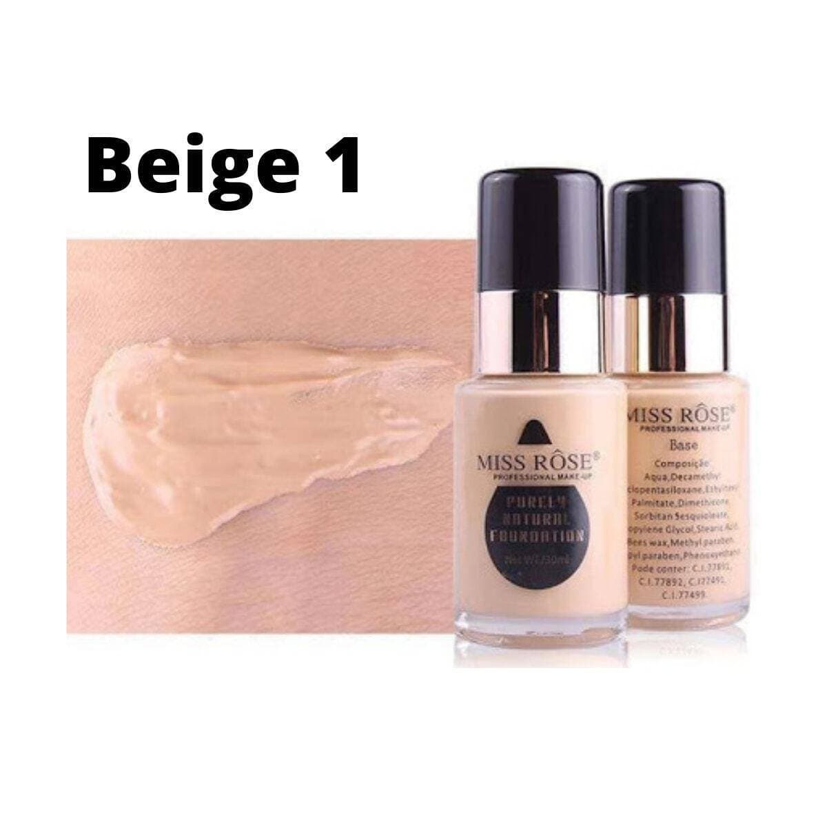 Miss Rose - Purely Natural Liquid Foundation Beige 1