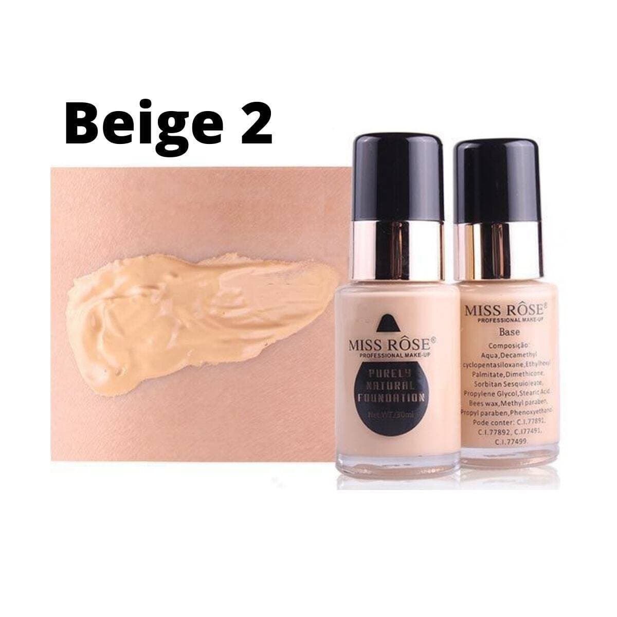 Miss Rose - Purely Natural Liquid Foundation Beige 2
