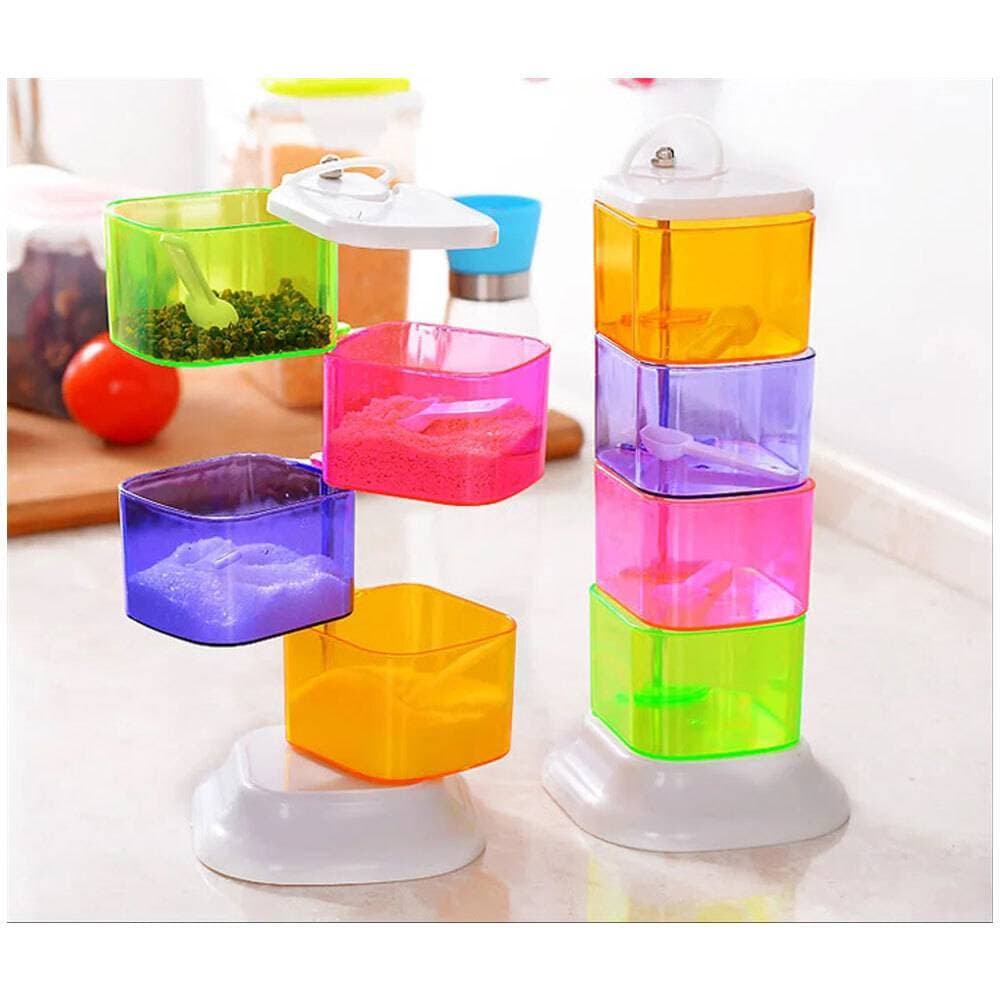 4 Layer Colorful 360 Degree Rotating Blends Flavors Rack