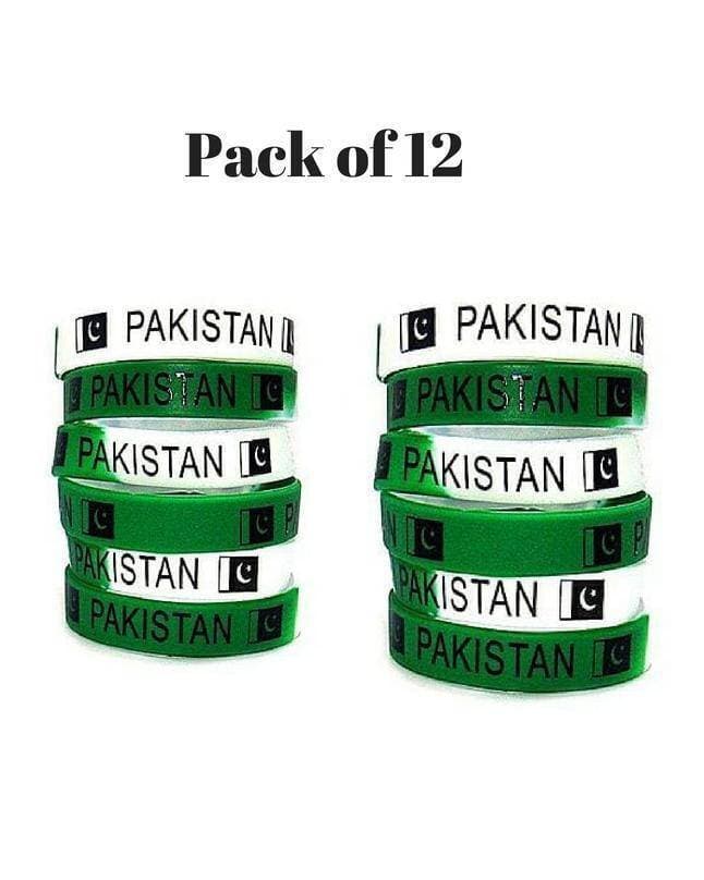 Pack Of 12 Pakistani Flag Hand Band