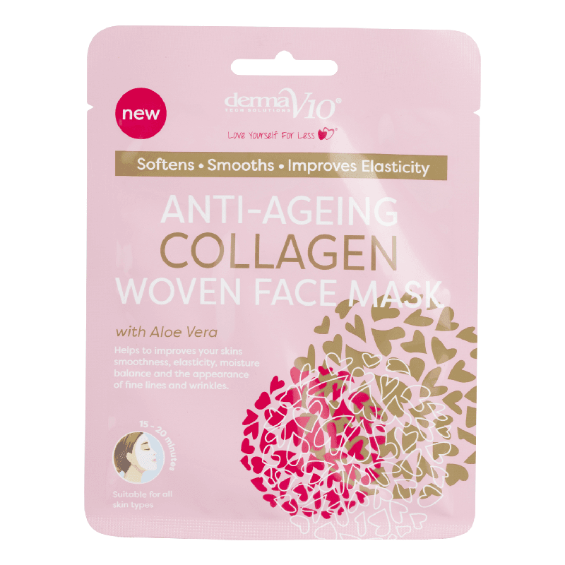 Derma V10 Anti-Ageing Collagen Woven Face Sheet Mask 1 Piece