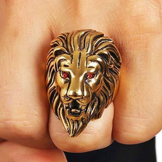 Exquisite Golden Lion Head Ring