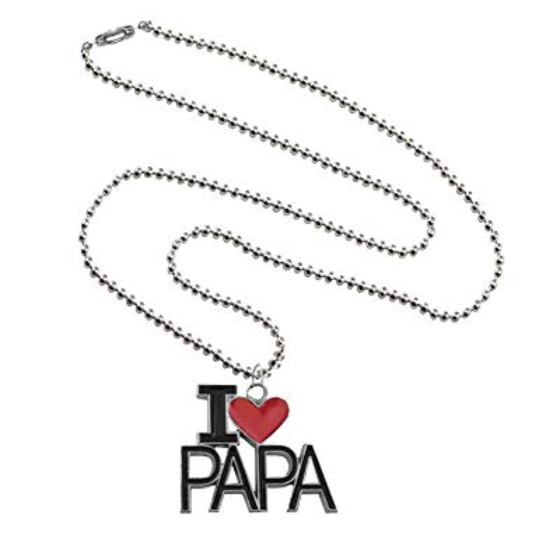 Silver Chain Necklace i Love Papa for Men