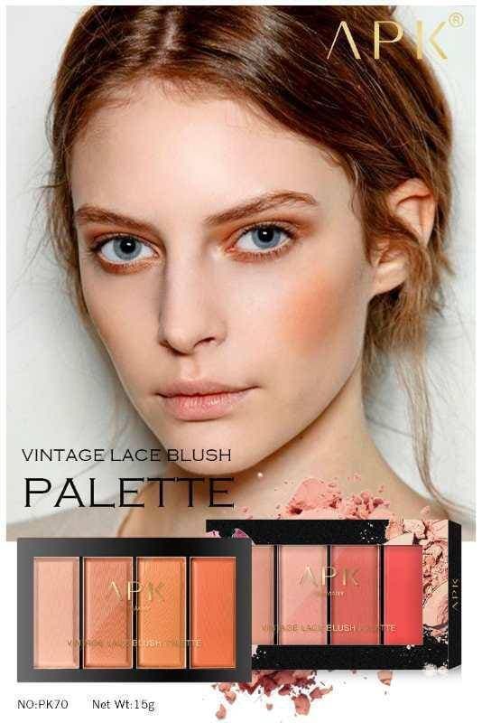 APK Mini Vintage Lace Blush Palette 4 in 1- 1 PCS