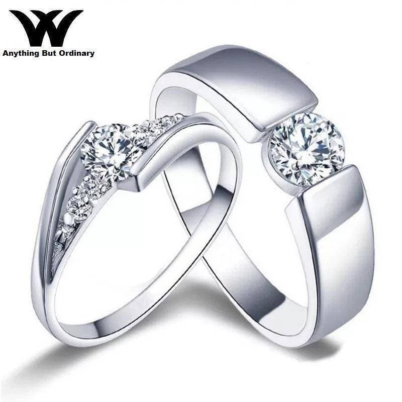 World Wide Fashion Elegant Silver Rings For Women Ring For Men Couple Ring